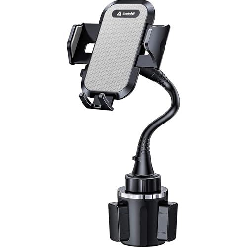 andobil Upgraded, Solidest 15in Cup Phone Holder for Car, Stable & Adjustable, Long Gooseneck Car Phone Holders for Your Car Truck Fit for iPhone 17 Pro Max 16 15 14 13 Pro Max, Grey - color: Gooseneck-Grey