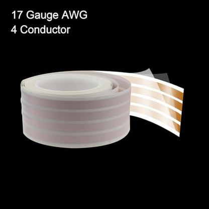 17-AWG Hidden Flat Speaker Wire Audio Cable (Wire(25 ft)+4 Connectors-C) - color: Wire(25 ft)+4 Connectors-C