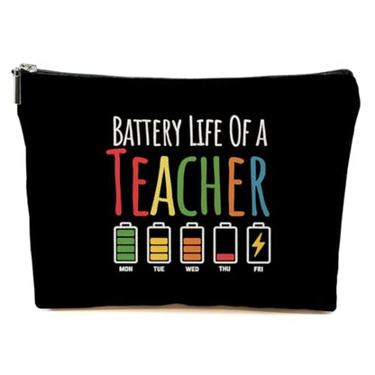 JIUWEIHU Teacher Appreciation Gifts Makeup Bag, Funny Teacher Cosmetic Bags - color: Multicolor 0055