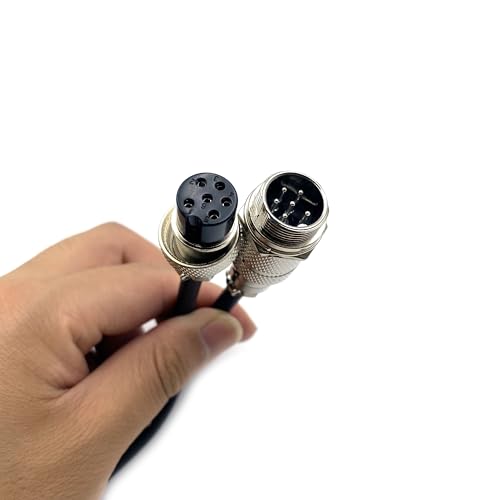 6.56ft GX16 6 Pin Cable Male to Female Head Aviation Cordset, GX16 6 Pin Panel Mount Circular Metal Aviation Connector Adapter Male to Female (2Meter) - size: 6.56ft