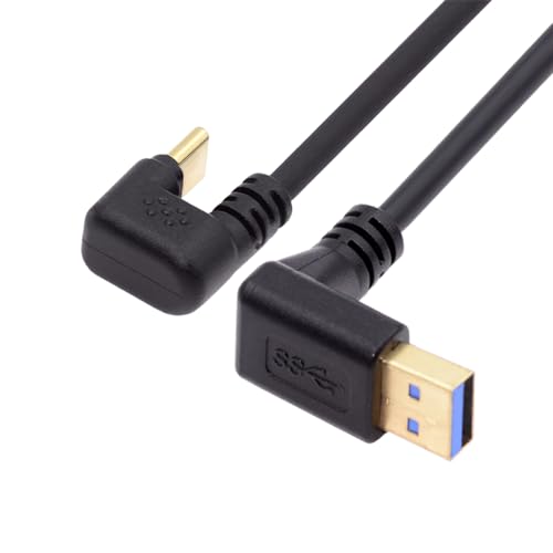 Up Angled USB3.0 Type-A to Type C USB-C Male to Male Power Data Cable 5Gbps USB-C Opposite U Shape Back Angled - style: USB3.0 U Shape Up