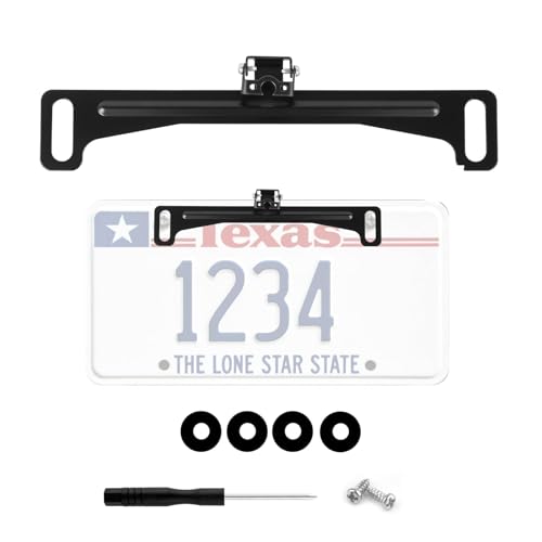 Backup Camera License Plate Mount No-Drill,Back up Camera License Plate Mount Kit Includes Screws,Screwdriver,Spacers,US Standard Licenses Plates Cameras Mounts Car Accessories