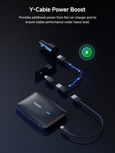 Magic CarPlay Box, Wireless CarPlay Adapter Supports for Netflix/YouTube/TF Card, AI Box Carplay, Plug & Play, Drivechat with AI Skills, Dual WiFi, Bluetooth, Fits for OEM Wired CarPlay Cars - color: Matte Black