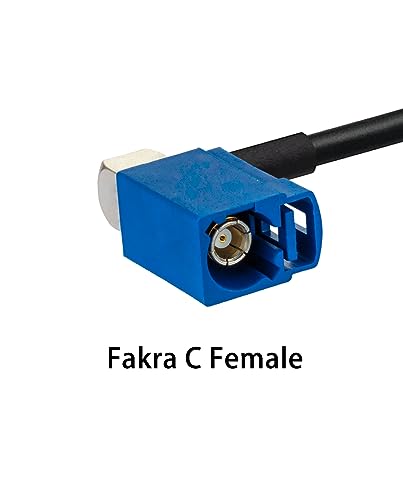 Fakra C GPS Antenna Extension Coaxial Cable Fakra C Male to SMA Male and Fakra C Female Y Type Pigtail Cable RG174 12in/30cm for Car Radio