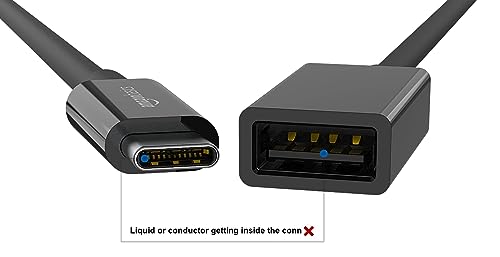 Amazon Basics USB 3.1 USB-C to USB-A Female Adapter Cable Converter, 5Gbps High-Speed, USB-IF Certified, Fast Transfer, Portable, for Laptops, Tablets, Phones (iPhone 16/15), Black - color: Black