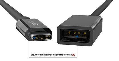 Amazon Basics USB 3.1 USB-C to USB-A Female Adapter Cable Converter, 5Gbps High-Speed, USB-IF Certified, Fast Transfer, Portable, for Laptops, Tablets, Phones (iPhone 16/15), Black - color: Black