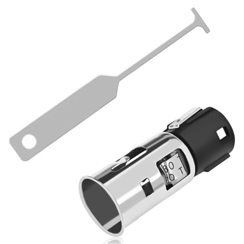 Cigarette Lighter Socket with Removal Tool, 12V Car Cigarette Lighter Power Outlet Socket Adapter Replacement with Disassembly Tool, Compatible with Chevrolet GMC Cadillac Replace OEM#56457