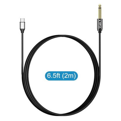 J&D USB-C to 6.35mm 1/4 inch TS Audio Cable, Gold Plated USB Type C to 1/4" Male Mono Interconnect Aux Adapter Cable Compatible with iPhone 15/16 Series, 6.5 Feet - size: 6.5 Feet