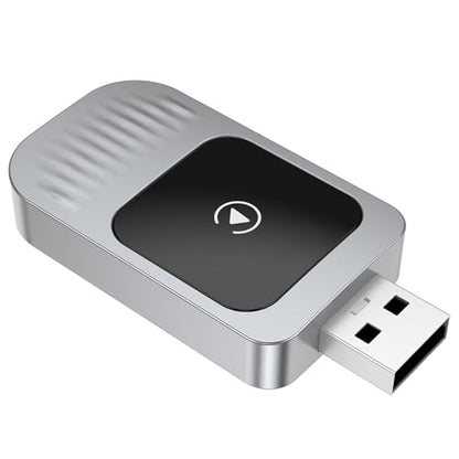 Mini Wireless CarPlay Adapter for Factory Wired CarPlay Vehicles, Convert Wired to Wireless CarPlay, USB-A/USB-C, Low Latency Bluetooth/WiFi Connection for iPhone iOS 10+ (iPhone 6 & 6+) (Silver)