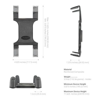 ARKON Mounts Slim-Grip Tablet Mount with Double Robust Car Cup Mount | Universal Fit Tablet Holder | Extendable Cup Holder | Compatible with iPad, Samsung, Google, Kindle and More