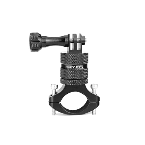 360 Degree Rotation Aluminum Motorcycle Bicycle Rack Mount Holder,Intended for GoPro Hero 13/12/11/10/9/8/Max,DJI Osmo Action 5Pro/4/3,Insta 360 Ace Pro 2/Pro/Ace - color: Black