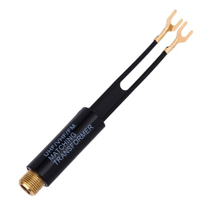 5pcs 75 Ohm to 300 Ohm Coax Adapter, UHF/VHF/FM Match Transformer Converter - color: black+gold