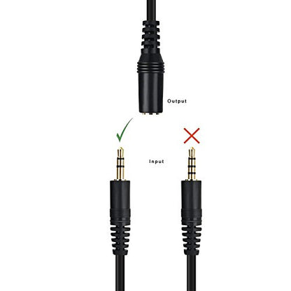 3.5mm Stereo Male to Female Extension Audio Cable Cord (1 Feet) - size: 1 Feet