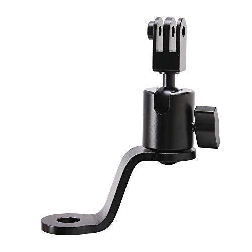 Aluminum Motorcycle Rearview Mirror Mount Bracket Holder Compatible with GoPro Hero 13/12/11/10/9/8/7/6(2018)/5 Black APEMAN AKASO TENKER Campark DJI Osmo Action 6/5 pro/4/3/2 and More