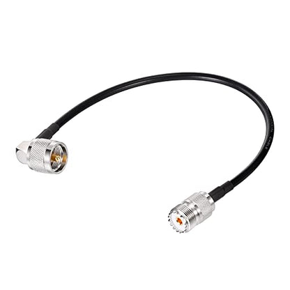 Superbat CB Coax Cable 12inch RG58 PL259 to SO239 Jumper for Analyzer 2pack - size: 12inch 2pcs, style: right angle