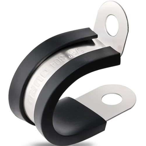 OURU 5/8 Inch Cable Clamps, Rubber Coated Insulated Clamps, 100pcs, 16mm - size: 100 PCS - 5/8 Inch