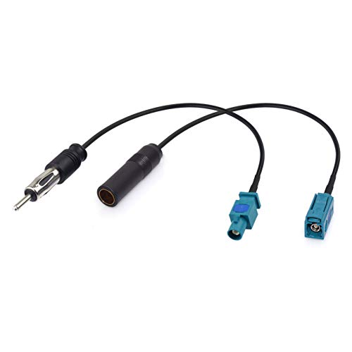 Bingfu Universal Vehicle Car Stereo FM AM Radio Antenna Adapter Cable (2-Pack) Fakra Z Male Female to DIN Plug Connector Cable for Car Stereo Audio HD Radio Head Unit CD Media Player Receiver - color: Antenna Adapter Kit