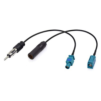 Bingfu Universal Vehicle Car Stereo FM AM Radio Antenna Adapter Cable (2-Pack) Fakra Z Male Female to DIN Plug Connector Cable for Car Stereo Audio HD Radio Head Unit CD Media Player Receiver - color: Antenna Adapter Kit