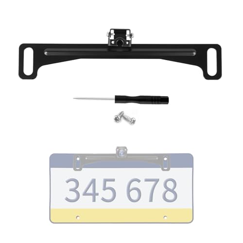 License Plate Camera Mount for Car,Non-drilled Backup Camera License Plate Mount with Screwdriver/Screws/Small Bracket,Adjustable Cars Rear Cameras Mounts Car Accessories