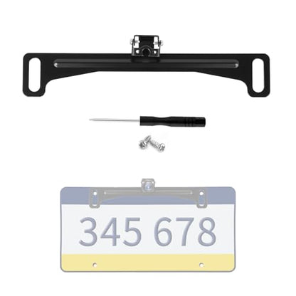 License Plate Camera Mount for Car,Non-drilled Backup Camera License Plate Mount with Screwdriver/Screws/Small Bracket,Adjustable Cars Rear Cameras Mounts Car Accessories