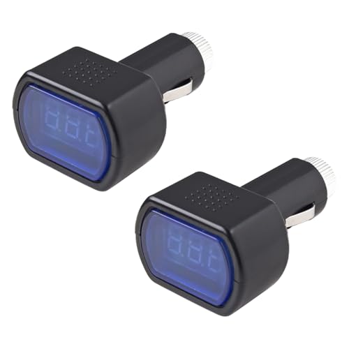 ZIMISI Car LED Digital Voltmeter, DC 12V 24V Cigarette Lighter Voltage Meter, Digital Battery Voltage Gauge Monitor, Universal Auto Electric Volt Display Accessories for Car Truck (2PCS) - size: 2PCS
