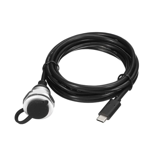 MECCANIXITY Round USB C 2.0 Panel Mount Extension Cable, 480Mbps Type-C Male to C Female Panel Mount Connector Cord for PC Phone Charging Data Transfer Home Car Accessories, 2.0m/6.6ft - size: 6.6ft