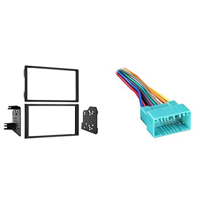 Metra 95-7861 Double DIN Installation Dash Kit for 2003-2008 Honda Pilot & Metra 70-1721 Wiring Harness for 1998-2013 Acura/Suzuki/Honda Vehicles - style: Kit + Wiring Harness