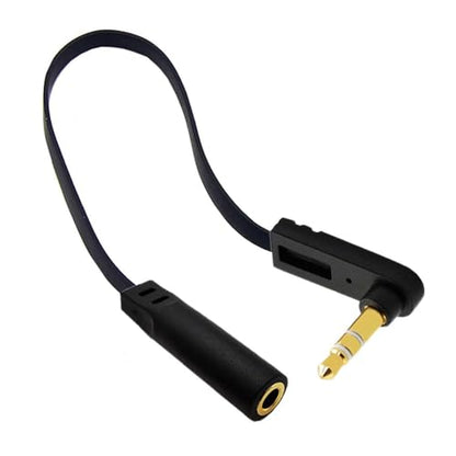 6 Inch 3.5mm Audio Extension Cable, Straight Famale to Right Angle Male 1/8" TRS Jack Extender AUX Cord for Headphone, Speaker, Car Stereo, Home Stereo, 5 Pack