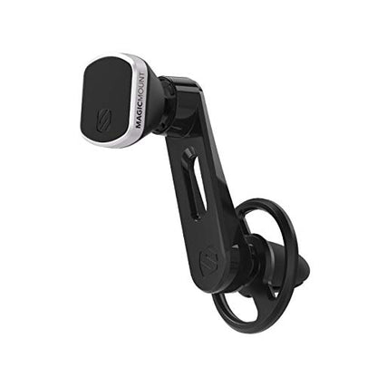Scosche MM2VP2SR-SP MagicMount Pro FreeFlow Magnetic Car Phone Holder - Strong Magnet Mount for iPhone and Android - Secure Magnetic Cell Phone Air Vent Mount - Universal 360° Mobile Cellphone Holder - color: Black & Silver, size: 1 Pack, style: Freeflow
