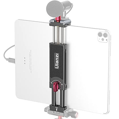 U-pad III Aluminum iPad Tripod Adapter - 7.9-12.9in Metal Mount w Cold Shoe & Acra Swiss QR Mount for iPad, iPhone & Air - size: 7.9"-12.9"-U-Pad III