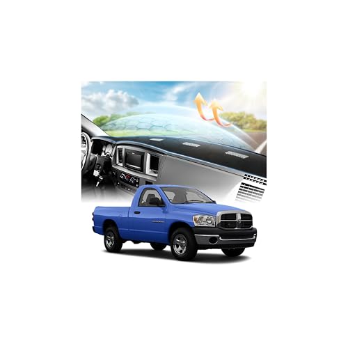 CARTIST Dash Cover for 2006-2008 Dodge Ram 1500 2500 3500,2009 Ram 2500 3500 4500 5500,2010 Ram 4500 5500 Without Cutout Dashboard Cover for Dodge Ram Accessories Non-Slip - color: 5)06-08 Dodge Ram(Black)