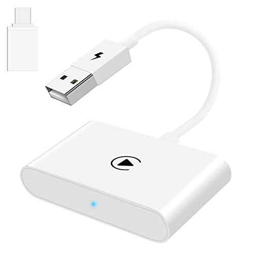 Wireless Carplay Adapter for Apple Carplay Wireless Adapter Convert Wired to Wireless CarPlay Dongle for Wireless Control Plug & Play Fit for Cars from 2015 for iPhone, White