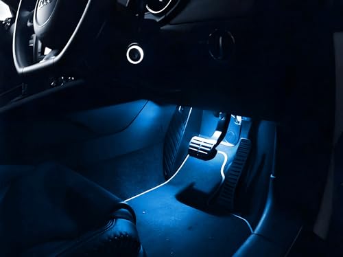 iJDMTOY Aqua Ice Blue LED Footwell, Door Sill, Side/Under Door Lights, Compartment Glove Box or Trunk Cargo Lights, Compatible With Audi A1 A3 A4 A5 A6 A7 A8 Q3 Q4 Q5 Q7 Q8 - style: Aqua Ice Blue