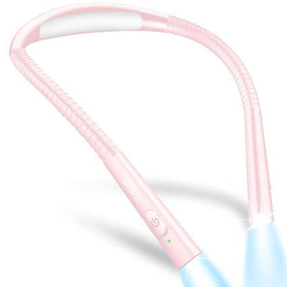 Gritin Book Light, Eye Caring 4-Color&5-Brightness Neck Light Reading Light - color: Pink, size: Upgraded