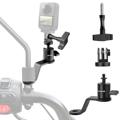 PULUZ Motorcycle Camera Mount, Mirror Action Cam Holder for POV Vlog - size: Rearview Mirror Mount
