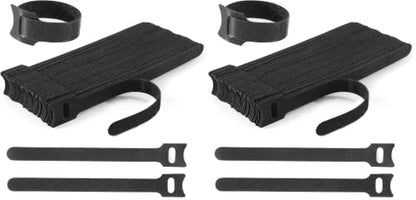 Nettbe Reusable Cable Ties, 60 PCS 8 Inches Adjustable Cord Straps Wire Organizer Cord Wrap and Hook Loop Cable Management (Pack of 2) - size: 8inches-60PCS (Pack of 2)