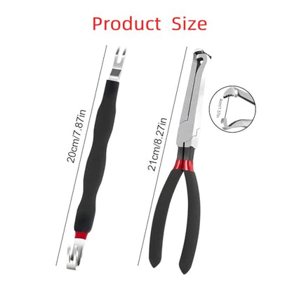 Electrical Disconnect Pliers, Electrical Connector Separator Tool, 8 inch Automotive Electrical Disconnect Pliers for Cars, Locking Push Tab Plugs - style: Straight+Separator