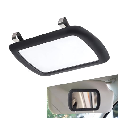 Car Sun Visor Mirror, Clip-on HD Automotive Makeup Mirror, Sun Visor Cosmetic Vanity Glass, Universal for Most Vehicles (Black)