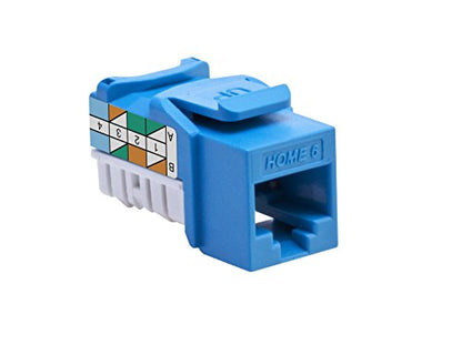 Leviton Home 6 Snap-In Connector, T568A/B Wiring, 61HOM-RL6, Blue - color: Blue