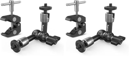 SMALLRIG Super Clamp w/ 1/4" and 3/8" Thread and 5.8 Inches Adjustable Friction Power Articulating Magic Arm with 1/4" Thread Screw for LCD Monitor/LED Lights - KBUM2730 (Pack of 2) - size: 5.8''+arm only (Pack of 2)