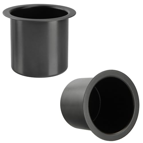 2Pcs Drop-in Cup Holder,304 Stainless Steel Automotive Cup Holders,Black Poker Table Drink Holder Dining Table Cinema Sofa Yacht Boats Cars Touring RV Car Drop-in Drink Cup Holder - size: Black,2pcs