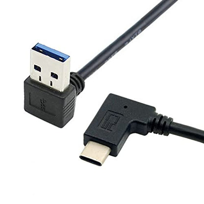 Reversible USB 3.1 USB-C Angled to 90 Degree Down Angled A Male Data Cable for MacBook & Tablet & Mobile Phone - style: USB3.0 to Down