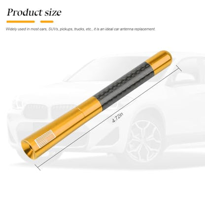 BESULEN 4.7 Inch Car Short Antenna, American Flag Design, Gold - color: Gold, size: 4.7 Inch
