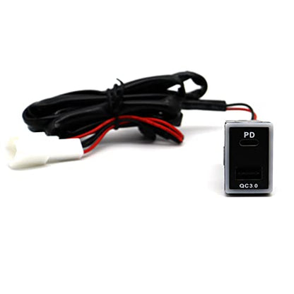 MOTONG Compatible Toyota PD Type C USB Power Socket, USB C & Quick Charge 3.0 Car Charger, 32 * 20mm