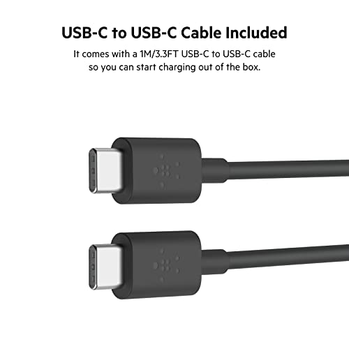 Belkin 37W Dual Port Fast Car Charger with 3.3ft USB-C Cable Included, USB-C 25W PPS Port and USB-A 12W Port for Galaxy S23, S23+, Ultra, Note20, iPhone 14, 13, 12, 11, Pro, Max, Mini and More - size: Pack of 1, style: Dual USB-A & C 37W + USB-C Cable