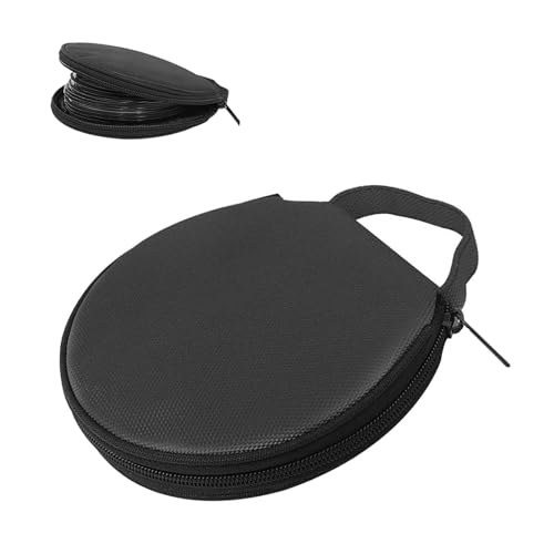 Car CD Case, Oxford Waterproof Disc Storage Binder with Transparent Film Divider, 20 Capacity Portable Round Disc Case, Universal DVD Organizer for Cars (Black)