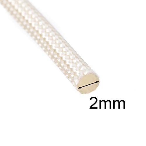 uxcell Insulation Braid Sleeving, 16.4Ft-2mm High Temp Fiberglass Sleeve White - color: White, size: 2mm