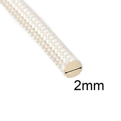 uxcell Insulation Braid Sleeving, 16.4Ft-2mm High Temp Fiberglass Sleeve White - color: White, size: 2mm