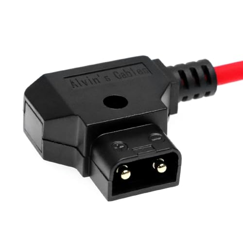 Alvin's Cables BMPCC 4K Power Cable, D-tap to 2 Pin Female Ultra Soft Coiled Cable for Blackmagic Pocket Cinema Camera 4K/ 6K - color: Coiled Red