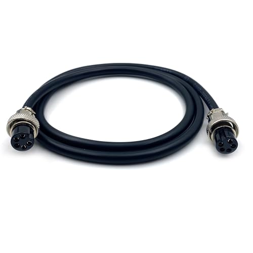 GX16 5 Pin Cable Double Female Head Aviation Cordset, GX16 5 Pin Panel Mount Circular Metal Aviation Connector Adapter Female to Female 20AWG（1Meter） - size: 3.28ft
